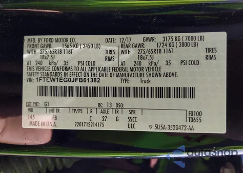 2018 Ford F-150 Xlt from USA, damaged, VIN 1FTEW1EG0JFB61382